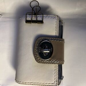 Coach Gray and Cream Leather Wallet